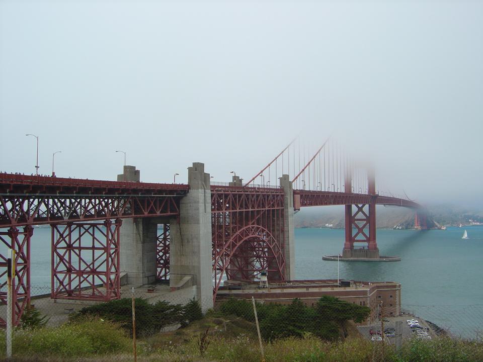 Golden Gate Bridge von Presidio aus gesehen